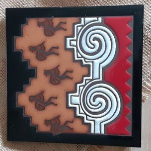 Handcrafted Ceramic Art Tile Trivet Coaster Wall Decor 6"x6" Kokopelli Embossed